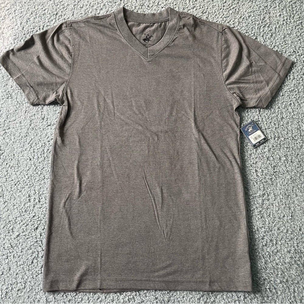Beverly Hills Polo Club Charcoal V-Neck Men's Tee